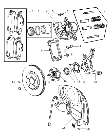 2009 Chrysler PT Cruiser Bleeder Screw Brake Diagram for 5017844AB