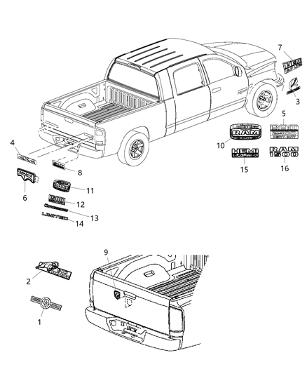 Nameplate Ram 2500 Heavy Duty Diagram for 68140250AB