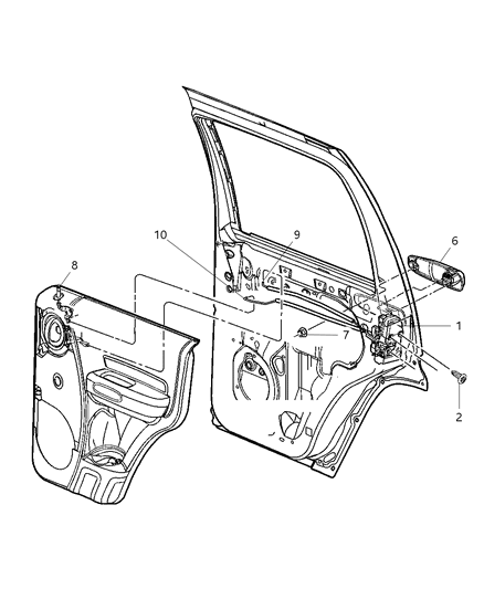 Latch Rear Door Diagram for 55177044AI