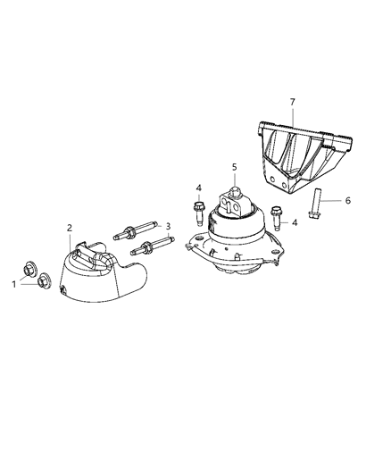 1994 Dodge B150 Engine Mount Left Diagram for 68062143AF