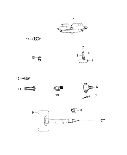 Sensor Seat Belt Reminder Occupant Detection Diagram for 56038919AB