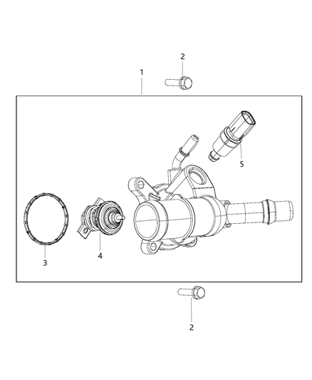 2015 Chrysler 200 Housing Thermostat Includes Thermostat, Sensor, And Seal Diagram for 5047772AB