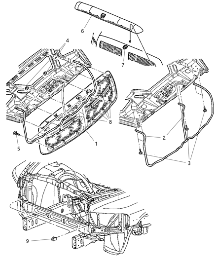 Grille Radiator Diagram for 55077767AC