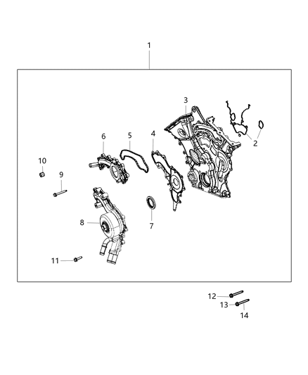 2018 Ram ProMaster 1500 Cover Chain Case Diagram for 4893188AD