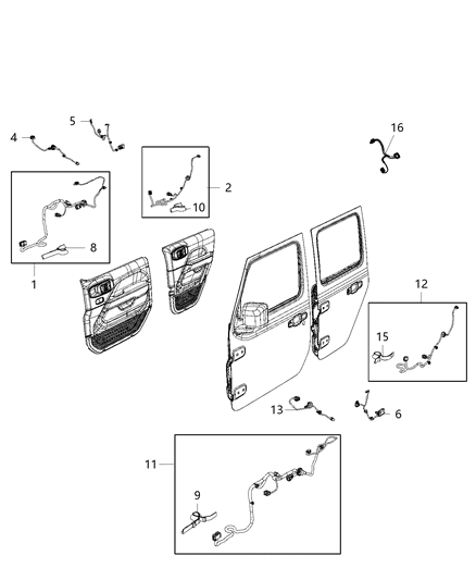 Wiring Front Door Left Side Diagram for 68299331AE