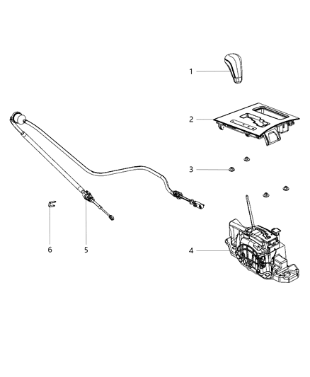 Knob Gearshift Diagram for 1PT48HL9AB
