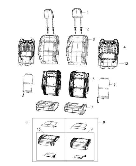 Module Kit Occupant Classification Kit, Foam, Rings Diagram for 68378667AC