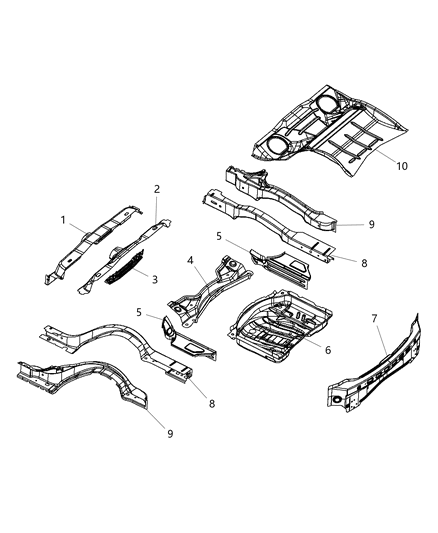 1994 Dodge B250 Pan Rear Floor Diagram for 4780793AJ