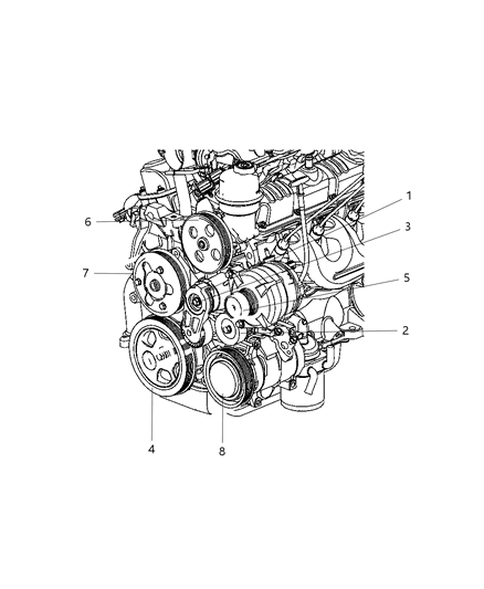 2008 Chrysler Pacifica Pulley Alternator Diagram for 4861638AB
