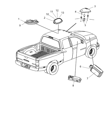 Lens Reading Lamp Diagram for 5073070AA
