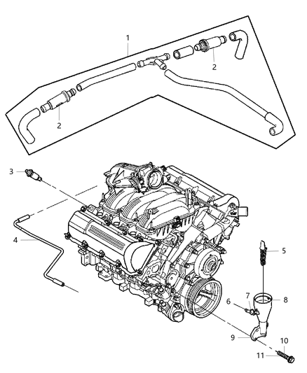 1997 Chrysler Concorde Hose Crankcase Vent Diagram for 53032818AB