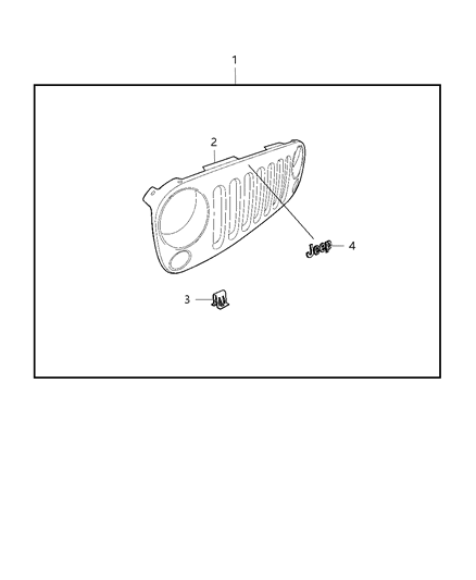 1987 Jeep J10 Decor Kit Grille & Headlamp Diagram for 82210558AC