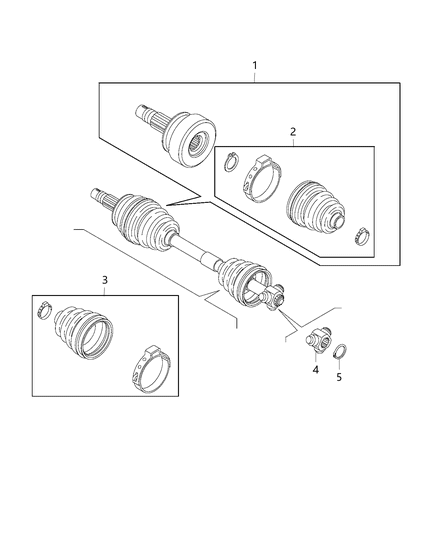 1986 Jeep Comanche CV Joint Outer Grease Not Included Diagram for 68263496AA