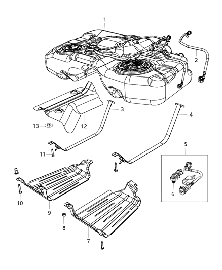 2015 Jeep Compass Tube Fuel Vapor Recirculation Diagram for 68087103AB
