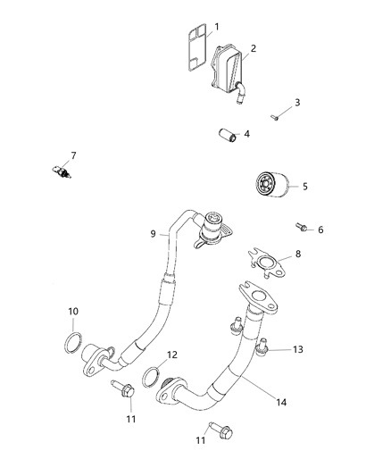 Cooler Engine Oil Diagram for 68439903AA