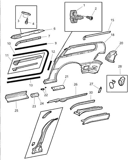 2023 Dodge Hornet Panel Roof Rail Slide Track Diagram for 4882400