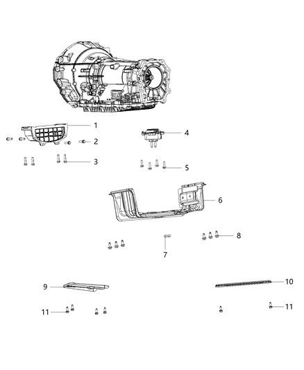 Isolator Transmission Mount Diagram for 68110244AD