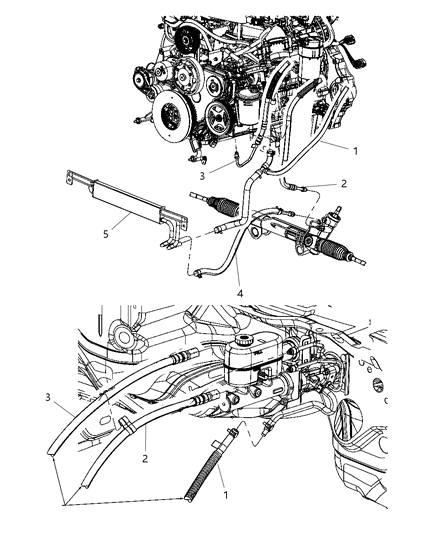 Hose Power Steering Return Diagram for 68031953AB