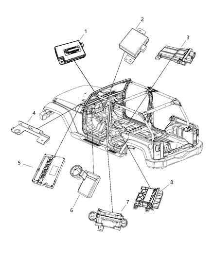 Receiver Control Module Diagram for 5026070AL