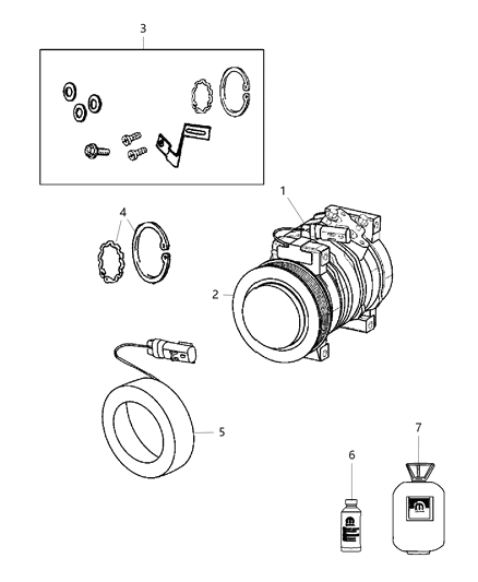 2025 Jeep Wagoneer Compressor Assembly Diagram for 5181968AB