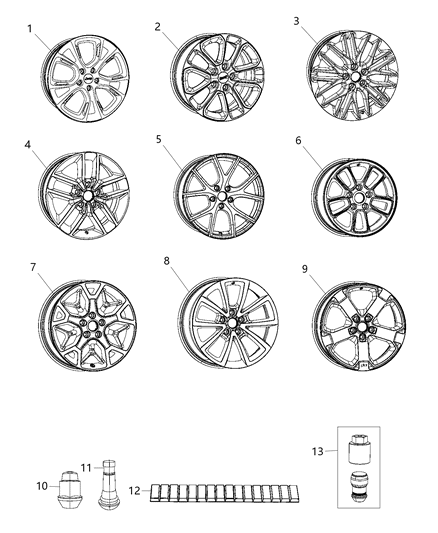 Wheel Aluminum Diagram for 5XV75RXFAB