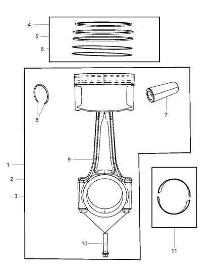 Bolt Connecting Rod Diagram for 6508955AA