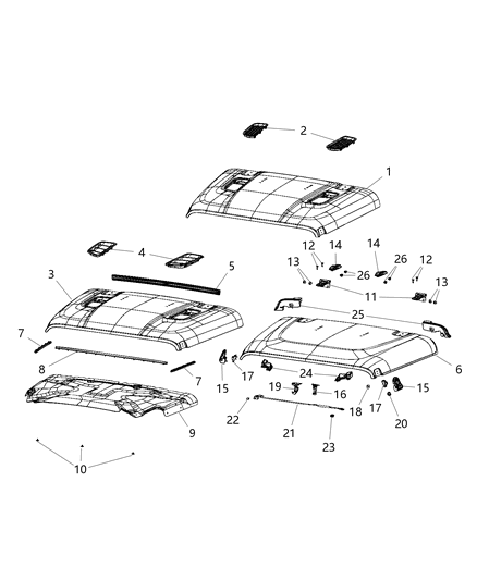 Bracket Hood Catch Diagram for 68240951AB