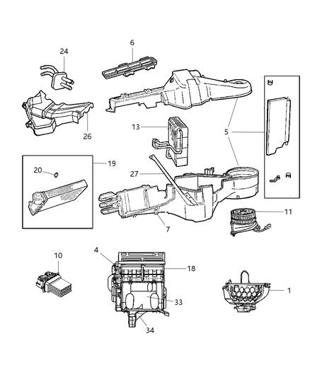 2007 Dodge Durango Core Heater With Seal Diagram for 5166533AA