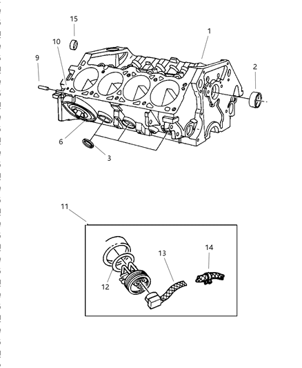2015 Chrysler 300 Engine, Short (Pistons, Rings, Crankshaft, Rods, Bearings) Diagram for R9852422