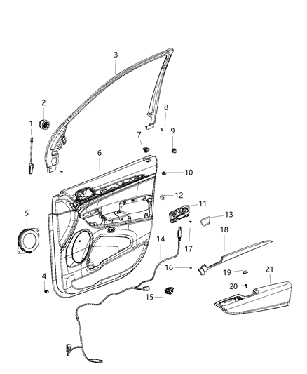Cover Release Handle Bezel Diagram for 1NC24DX9AB
