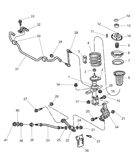 Spring Front Coil Diagram for 4782085AB