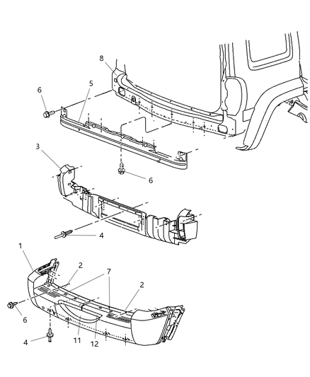 Fascia Rear Diagram for 5066317AE