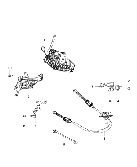 Cable Transfer Case Shift Diagram for 68281541AB