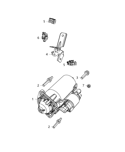 Starter Engine Diagram for 56029626AA