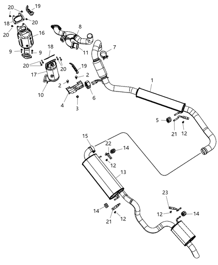 Pipe Exhaust Front Diagram for 68040250AI
