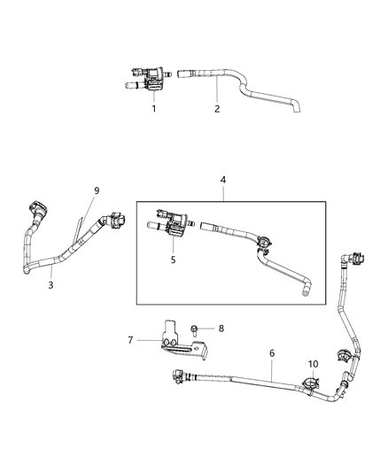 Bracket Purge Canister Diagram for 68227128AA