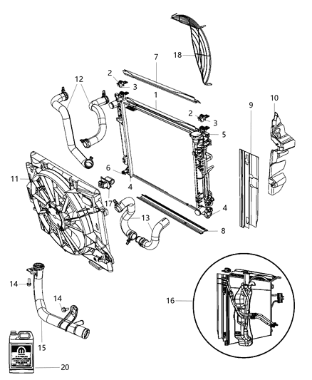 Hose And Clamp Radiator Inlet Diagram for 5058734AD