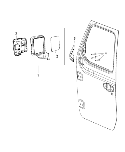 2002 Chrysler PT Cruiser Cap Mirror Diagram for 7BA36RUAAA
