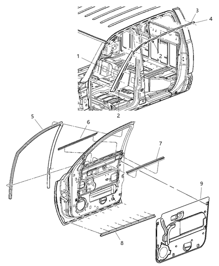 Molding Windshield Diagram for 55364169AD