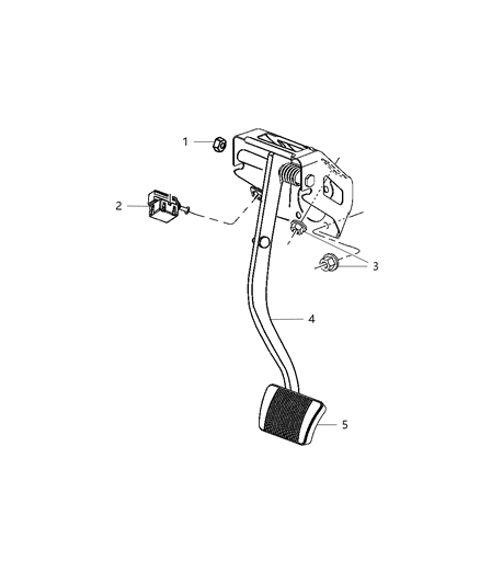 1997 Dodge B2500 Pedal Assembly Non Adjustable Diagram for 4779688AF
