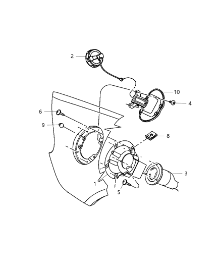 2008 Dodge Viper Cap Fuel Filler Diagram for 52124517AA