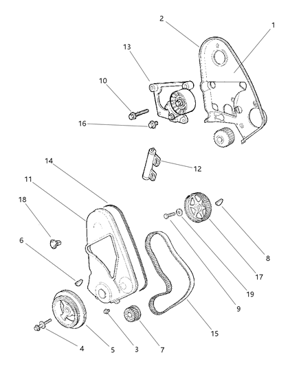 2023 Chrysler Voyager Belt, Timing Diagram for TBK10245