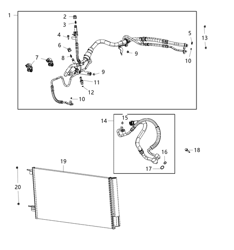 Line A/C Suction And Liquid Diagram for 68291124AH