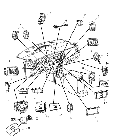 Switch Transfer Case Mode Diagram for 56049455AE