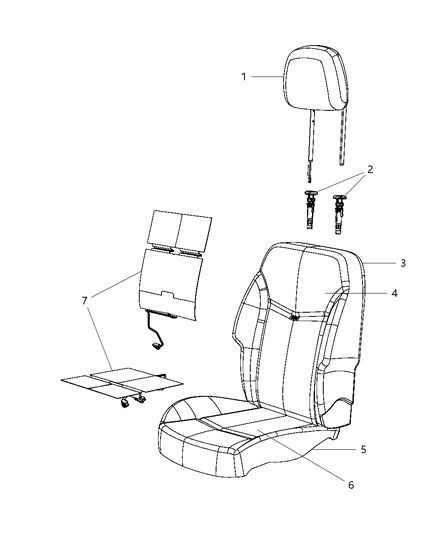 Cover Front Seat Back Diagram for 1WU23DX9AA