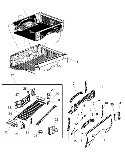 Reinforcement D Pillar Diagram for 68068164AA