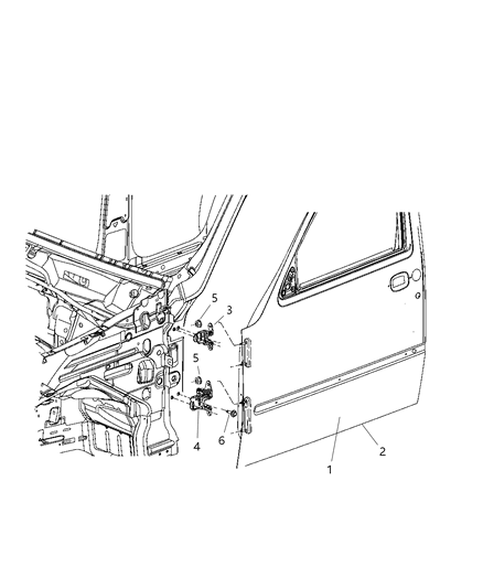 Hinge Assembly Lower Door Diagram for 55360918AD