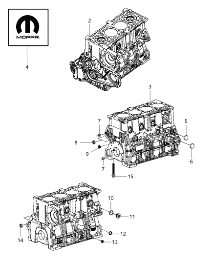 Engine Short Block Diagram for 68034647AA