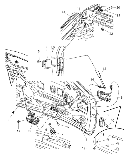 2007 Dodge Durango Liftgate Package Diagram for 5101923AF