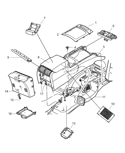 1999 Jeep Grand Cherokee Outlet A/C & Heater Diagram for 1PB74XDVAA